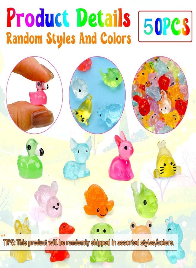 BharatBazaar 50 Pcs Miniature Toys, Garden Decoration Items Outdoor, Small Resin Animals Variety Pack Luminous Miniature Farm Ocean Figures Tiny Plastic Duck to Hide Garden Aquarium Dollhouse Office Home Decor - Image 3